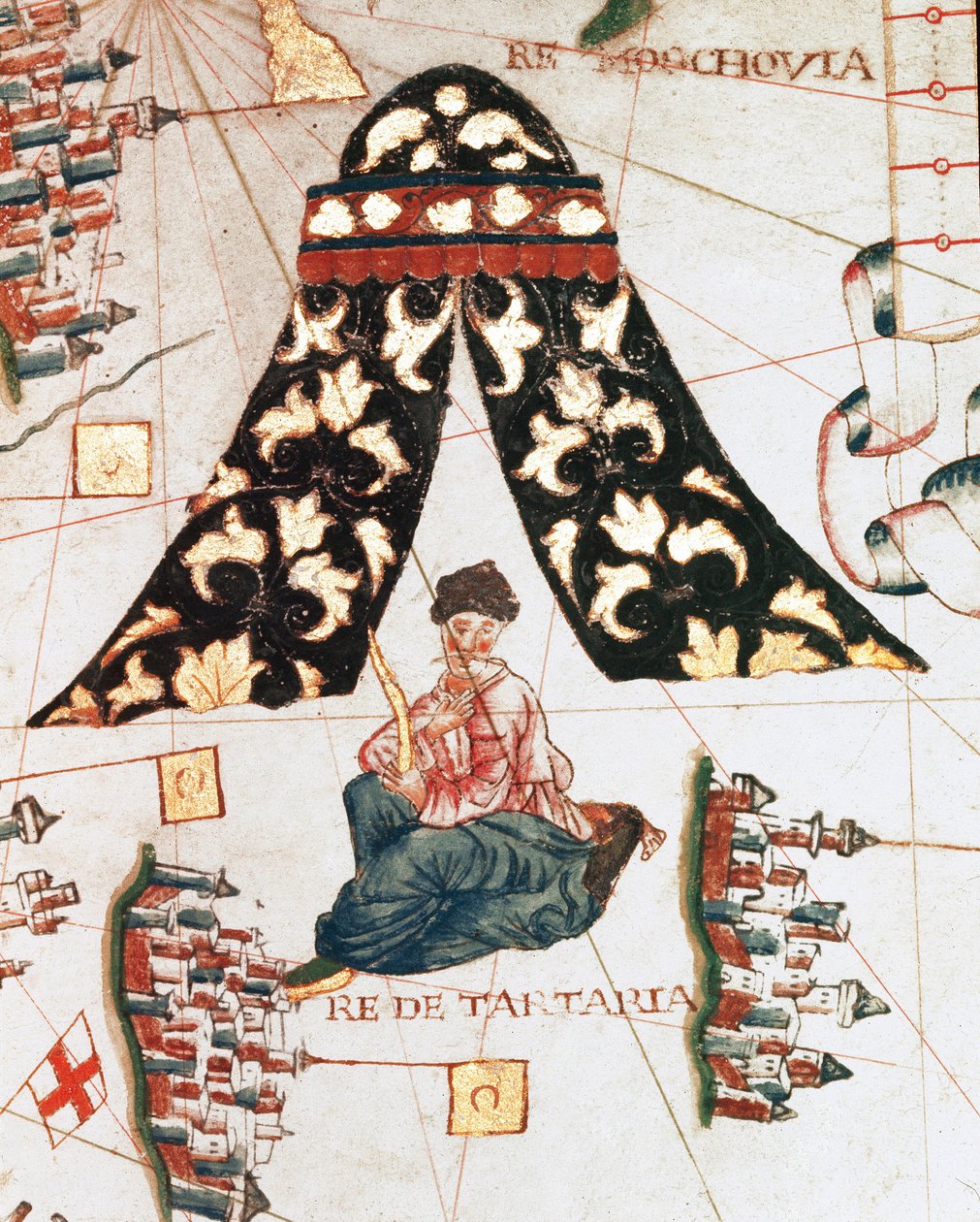 Der König der Tartaren (Miniatur, ca. 1563) von Giacomo Maggiolo