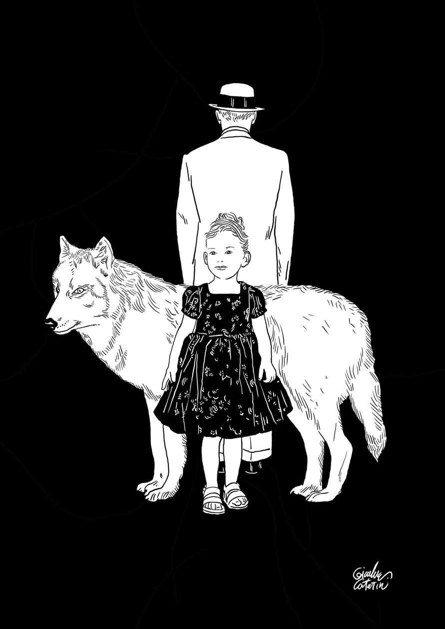 Das Mädchen und der Wolf, 2023 von Gianluca Costantini