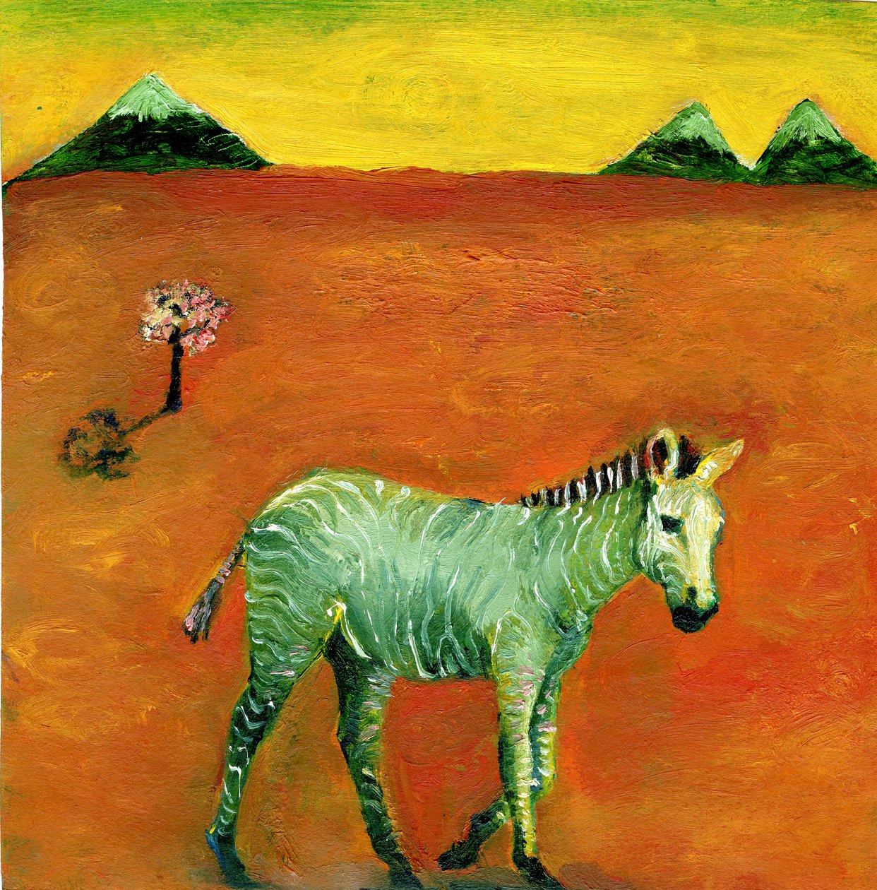 Grüne Zebra und Kirschbaum, 2005 von Gigi Sudbury