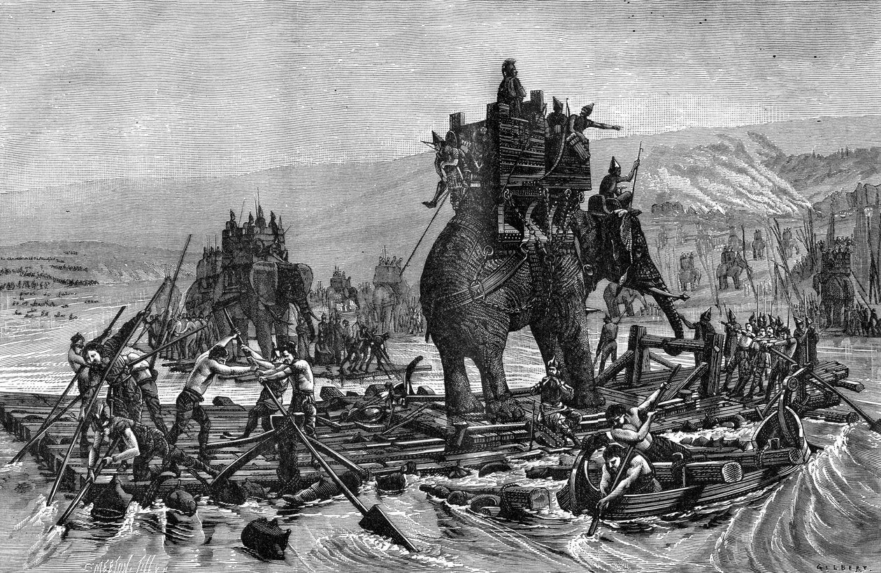 Hannibal überquert die Rhone, 218 v. Chr., 1882-1884 von Gilbert