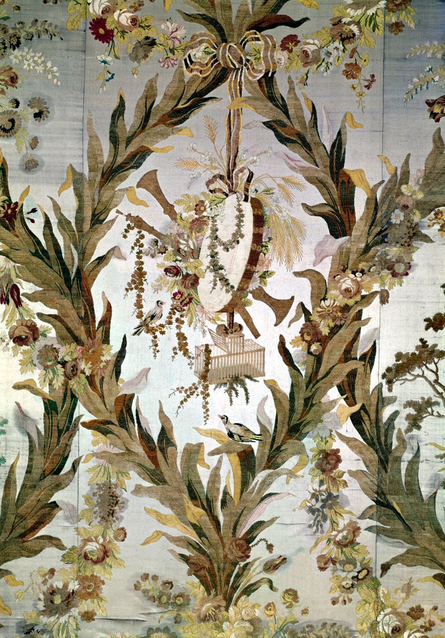 Wandseide des Kaiserin-Schlafzimmers, 1787 (Detail) von Gilles Gaudin