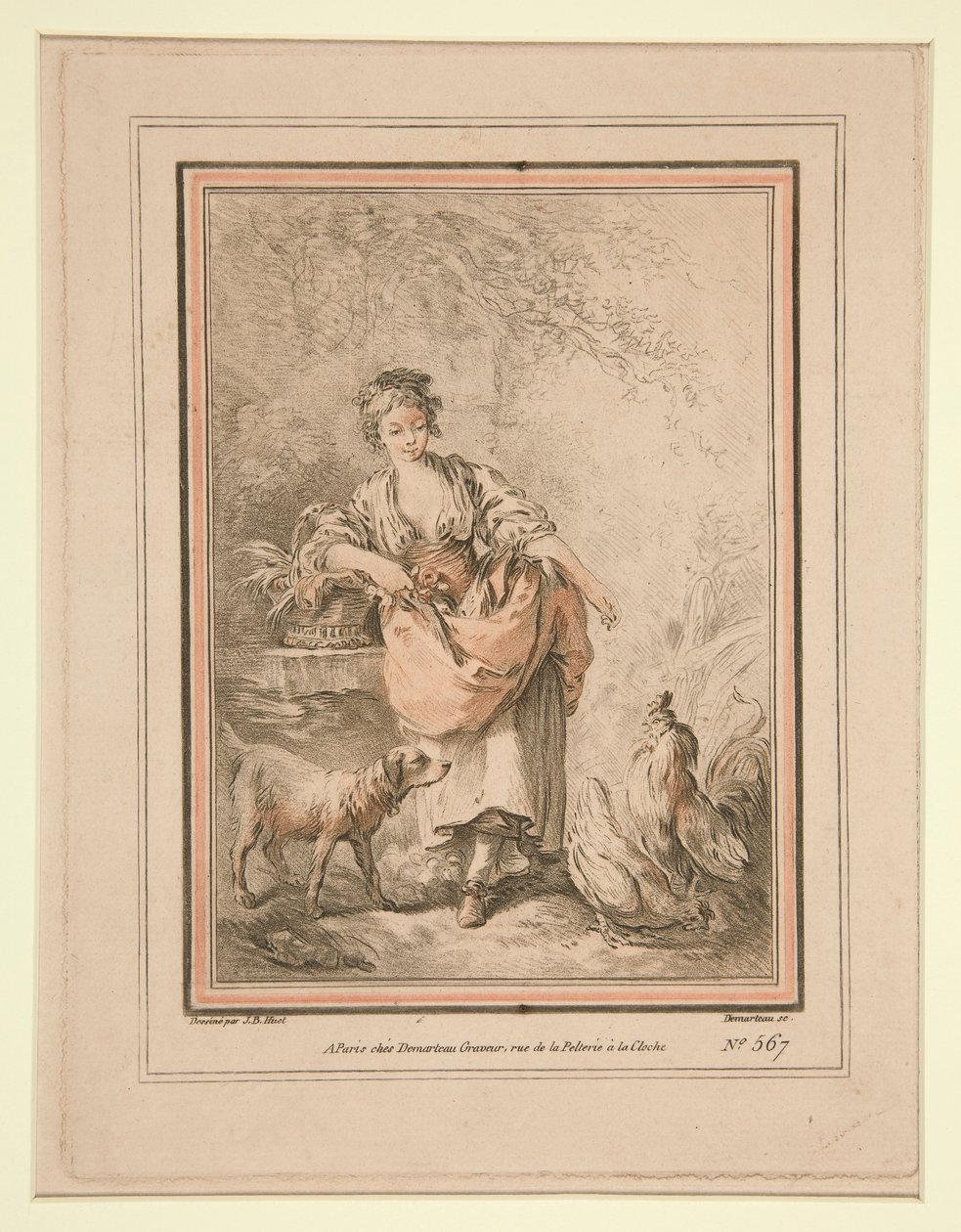 Mädchen füttert Hühner von Gilles Demarteau