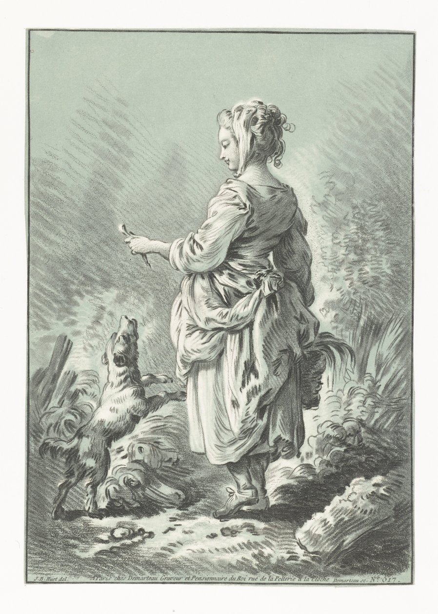 Junge Frau mit Hund von Gilles Demarteau