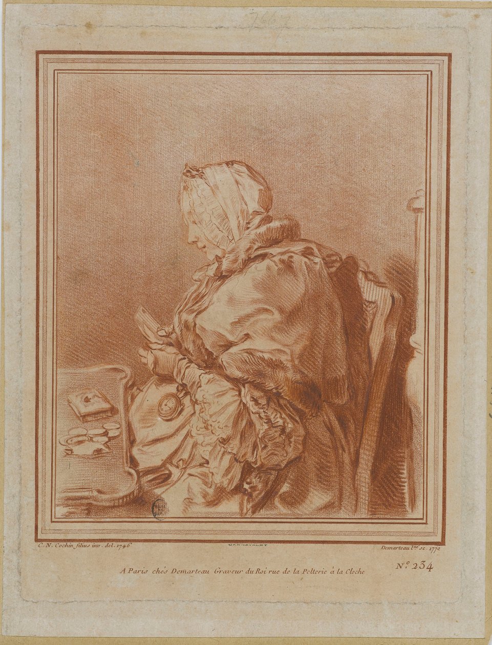 Porträt von Madame Geoffrin 1699-1777, 1770 von Gilles Demarteau