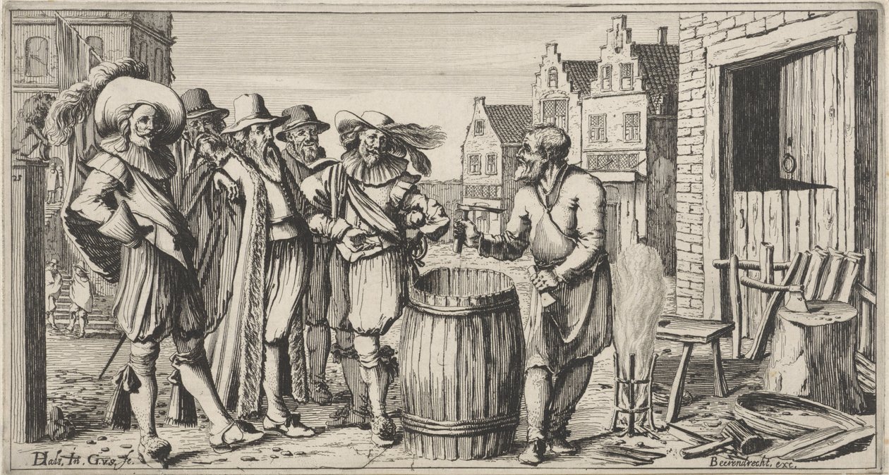 Küfer vor seiner Werkstatt von Gillis van Scheyndel (I)