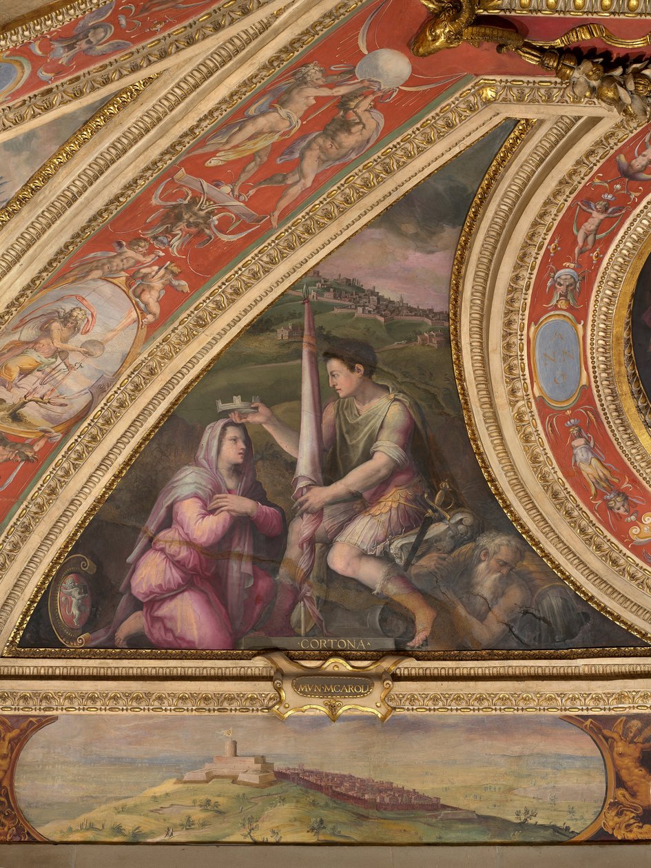 Allegorie von Cortona; unten, Blick auf Montecarlo von Giorgio Vasari