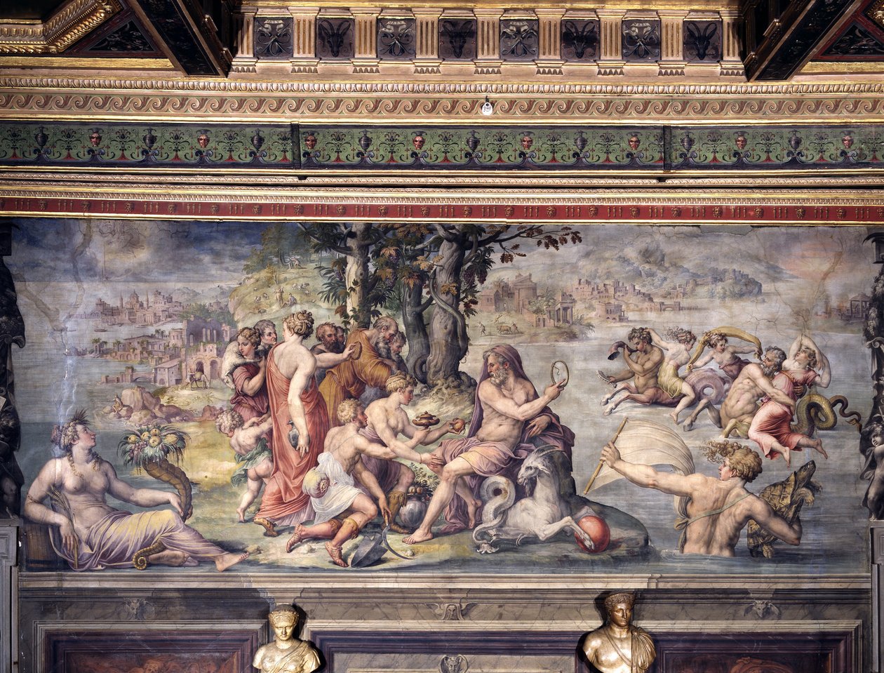Die ersten Früchte der Erde, Saturn angeboten von Giorgio Vasari