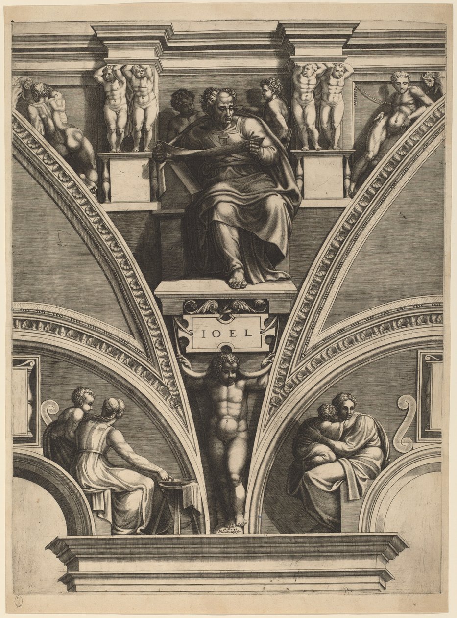 Der Prophet Joel von Giorgio Ghisi after Michelangelo
