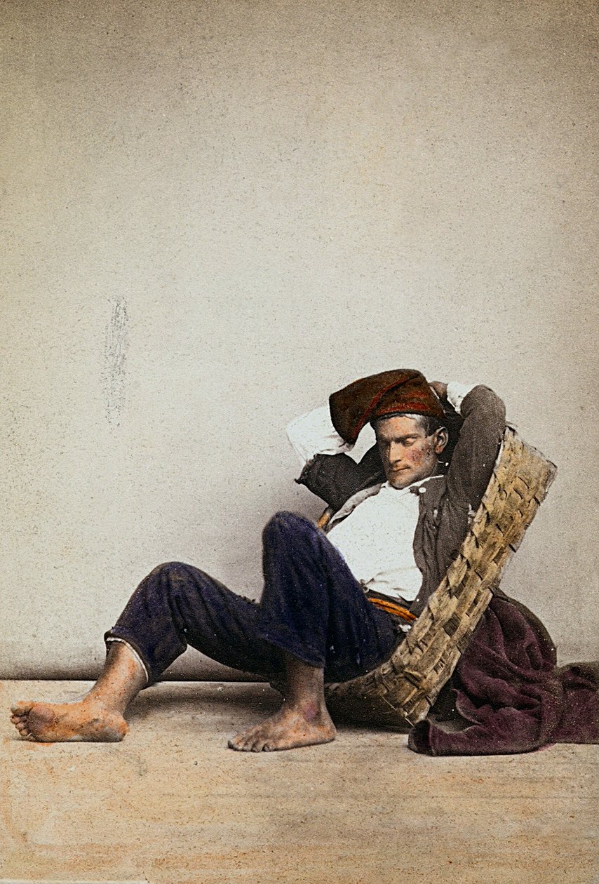 "Lazzarone" (neapolitanischer obdachloser Bettler). Neapel von Giorgio Sommer