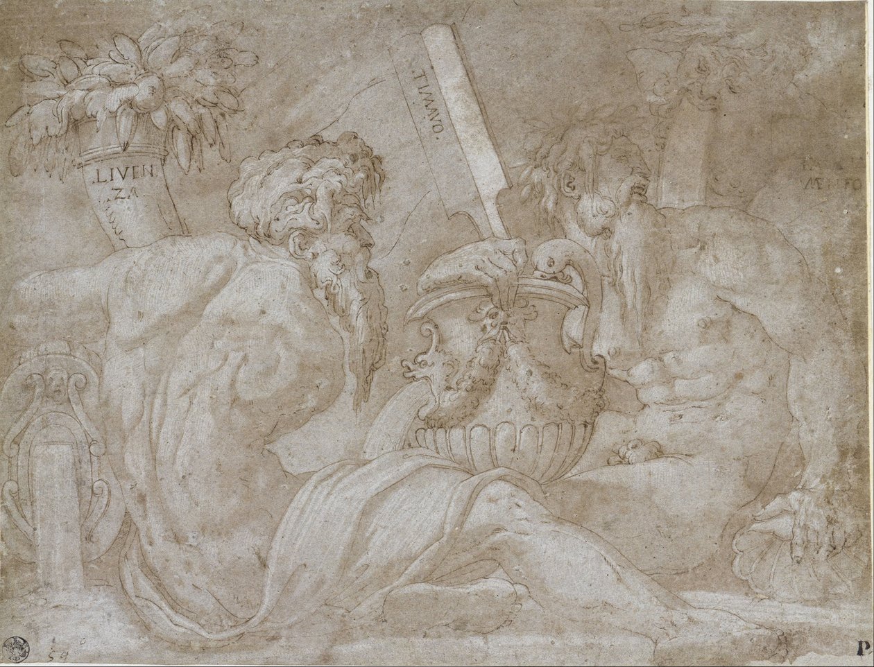 Drei Flussgötter von Giorgio Vasari