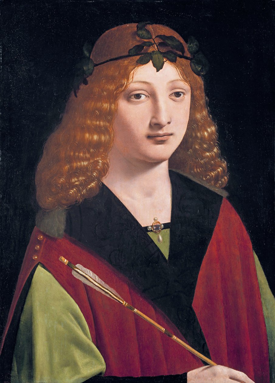 Porträt eines Jugendlichen mit einem Pfeil von Giovanni Antonio Boltraffio
