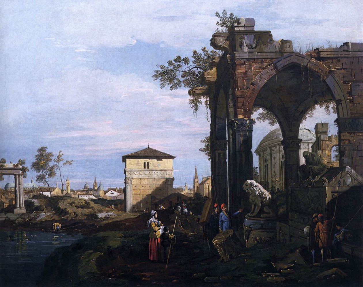 Capriccio mit Ruinen und Porta Portello, Padua von Giovanni Antonio Canal