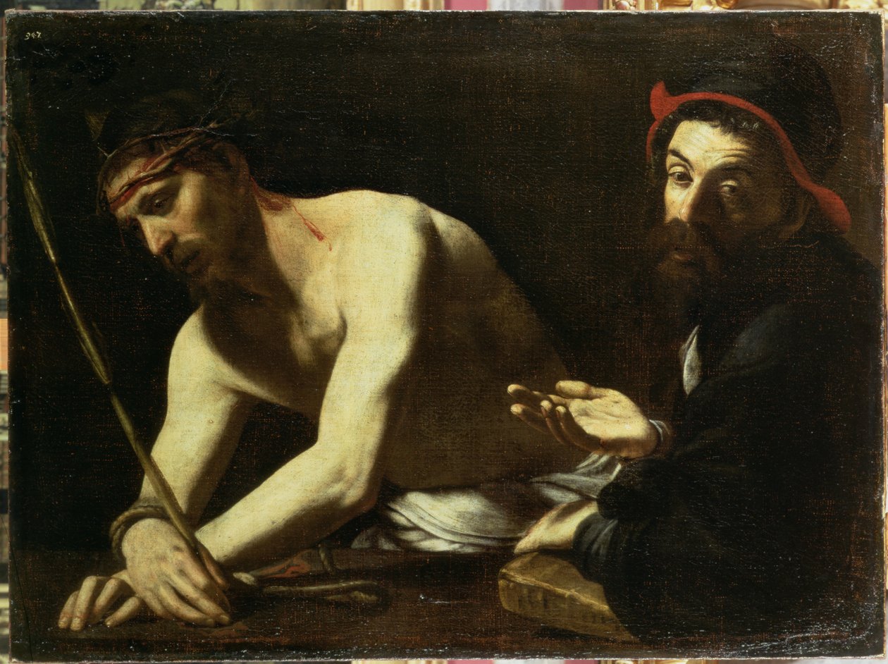 Christus vor Kaiphas, um 1615 von Giovanni Battista Caracciolo