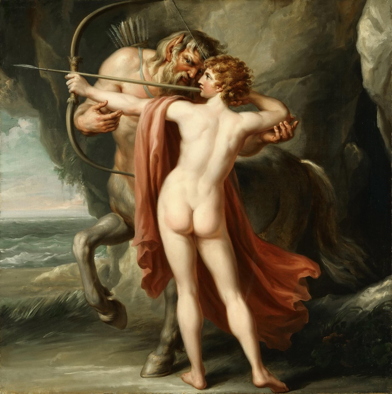 Chiron unterrichtet Achilles im Bogenschießen von Giovanni Battista Cipriani