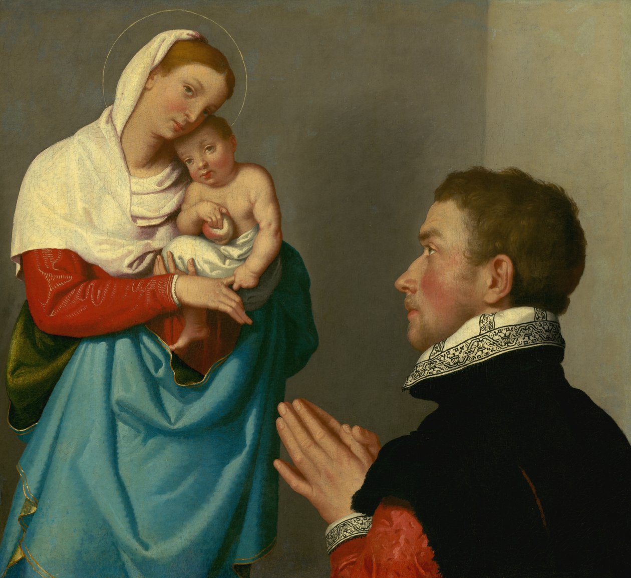 Ein Herr in Anbetung vor der Madonna von Giovanni Battista Moroni