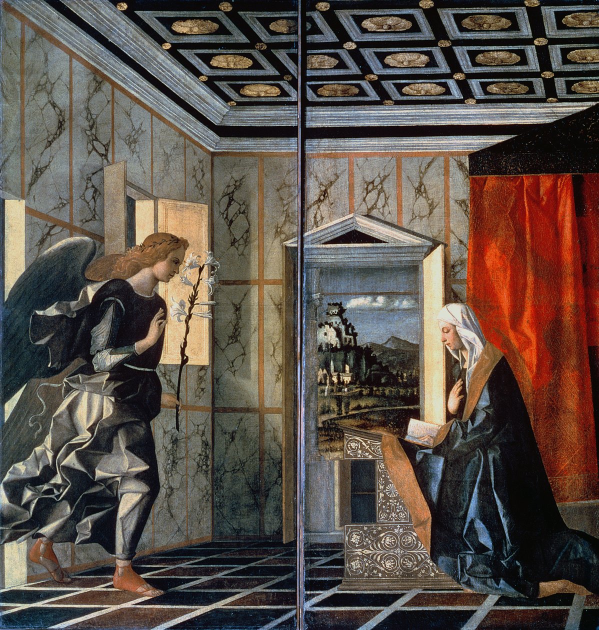 Die Verkündigung (vor der Restaurierung) von Giovanni Bellini