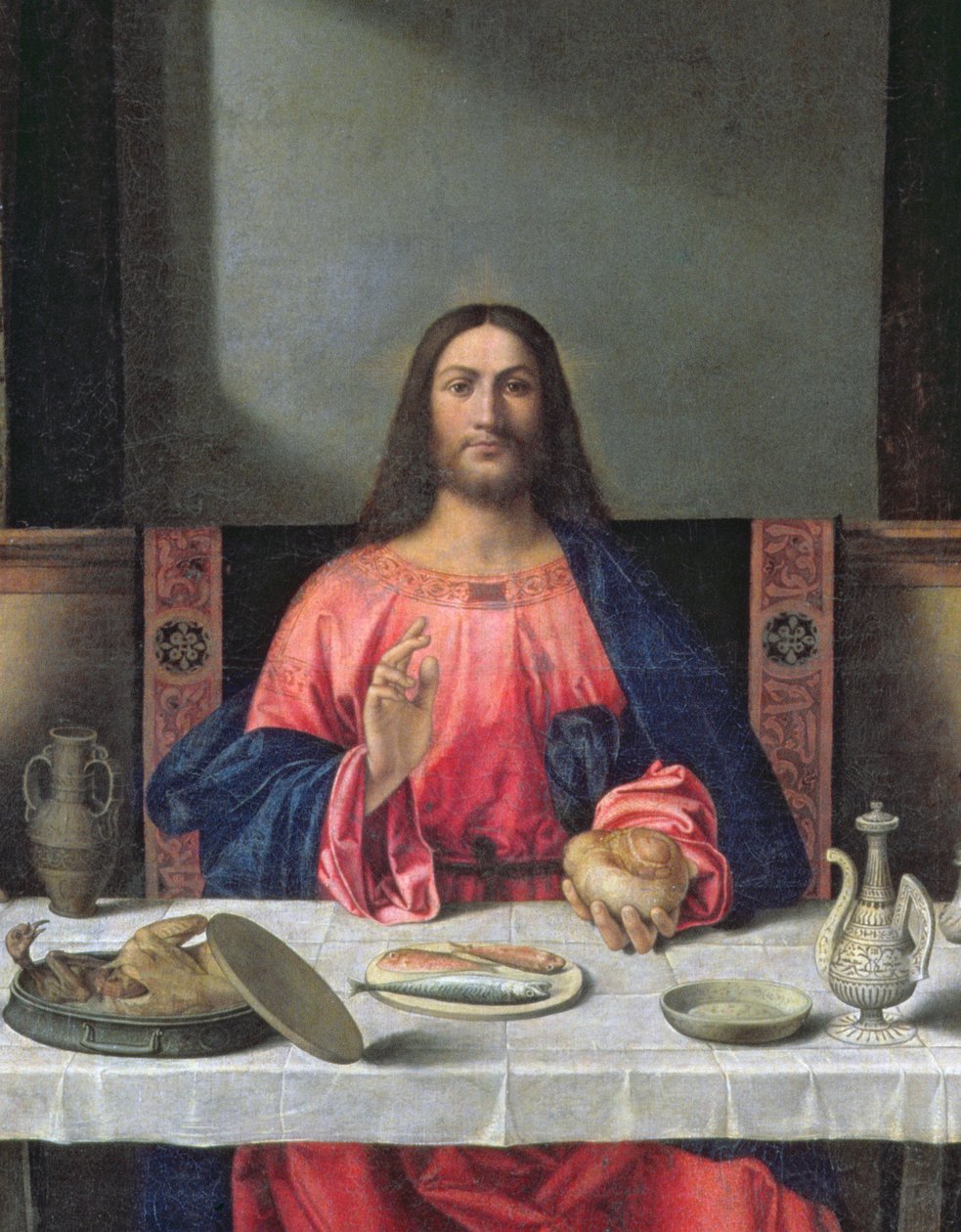 Das Abendmahl in Emmaus (Detail) von Giovanni Bellini