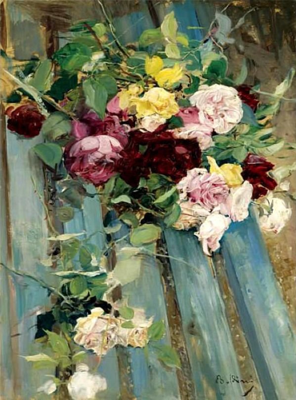Stillleben mit Rosen von Giovanni Boldini