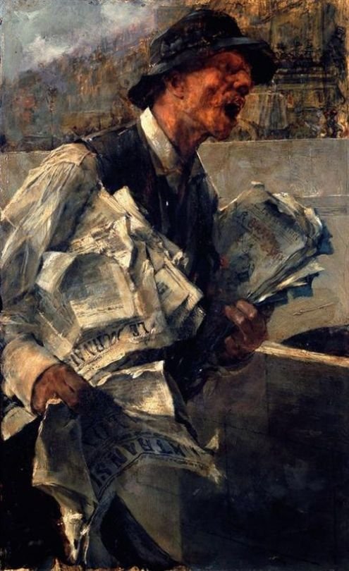 Zeitungsverkäufer in Paris von Giovanni Boldini