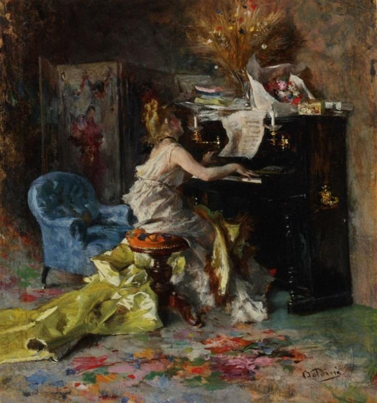 Frau am Klavier von Giovanni Boldini