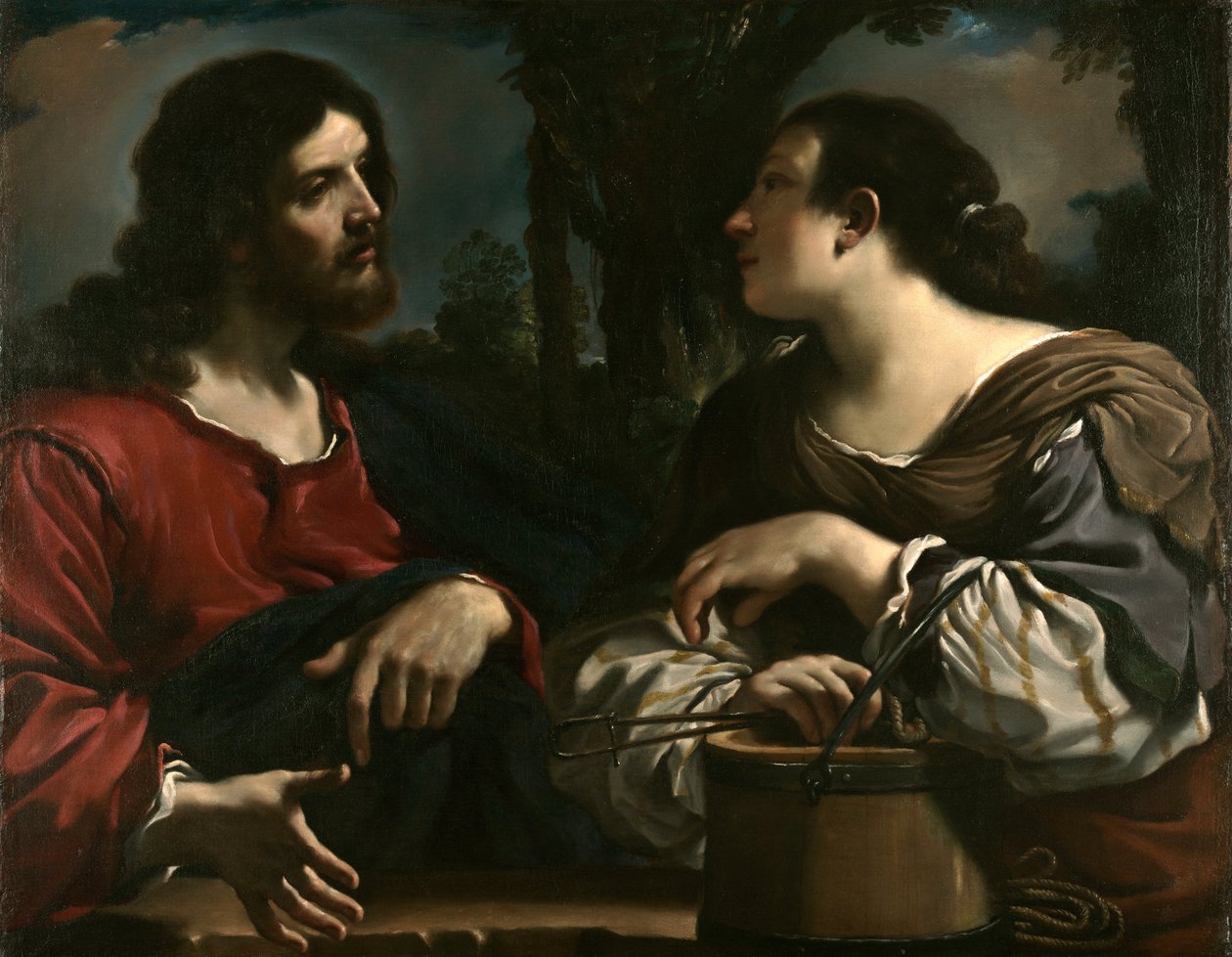 Christus und die Frau von Samaria von Giovanni Francesco Barbieri