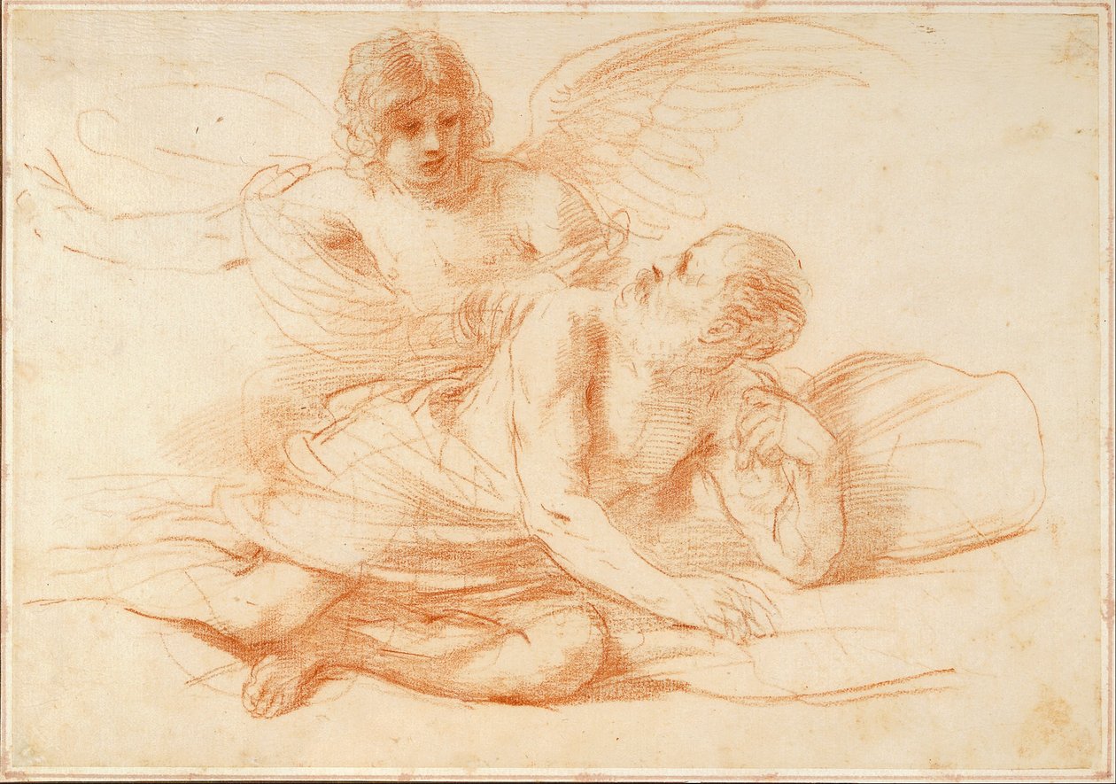 St. Peter und der Engel von Giovanni Francesco Barbieri