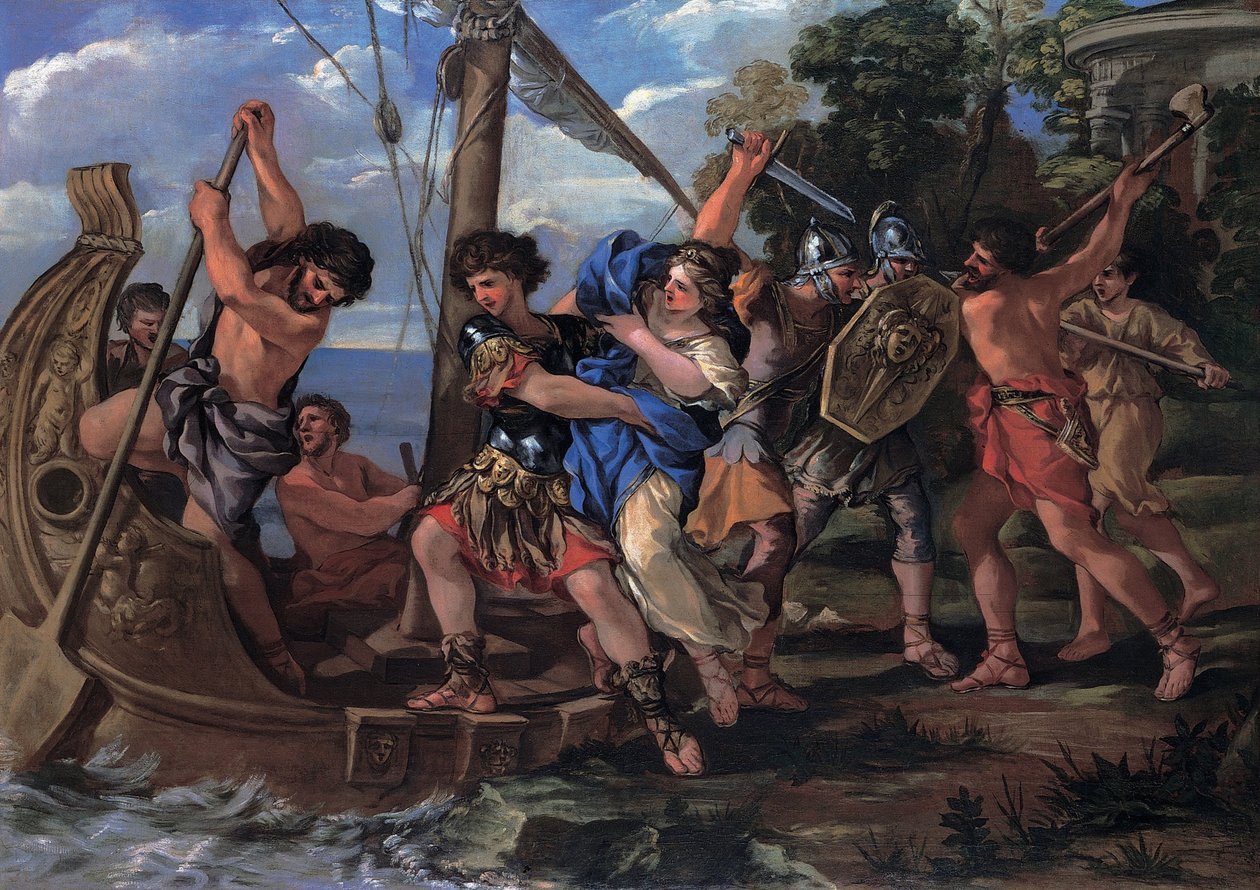 Die Entführung von Elena von Giovanni Francesco Romanelli