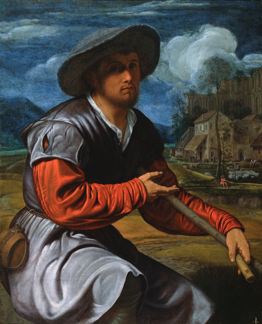 Hirte mit einer Flöte von Giovanni Girolamo Savoldo