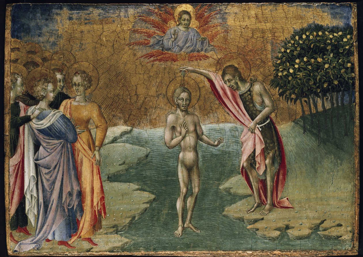 Die Taufe Christi, 15. Jahrhundert von Giovanni di Paolo