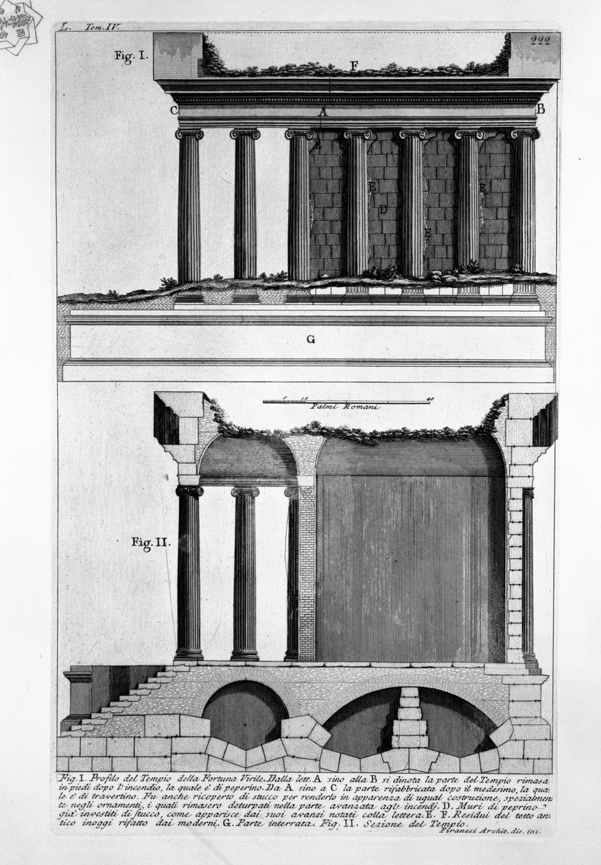 Tempel des Portunus von Giovanni Battista Piranesi