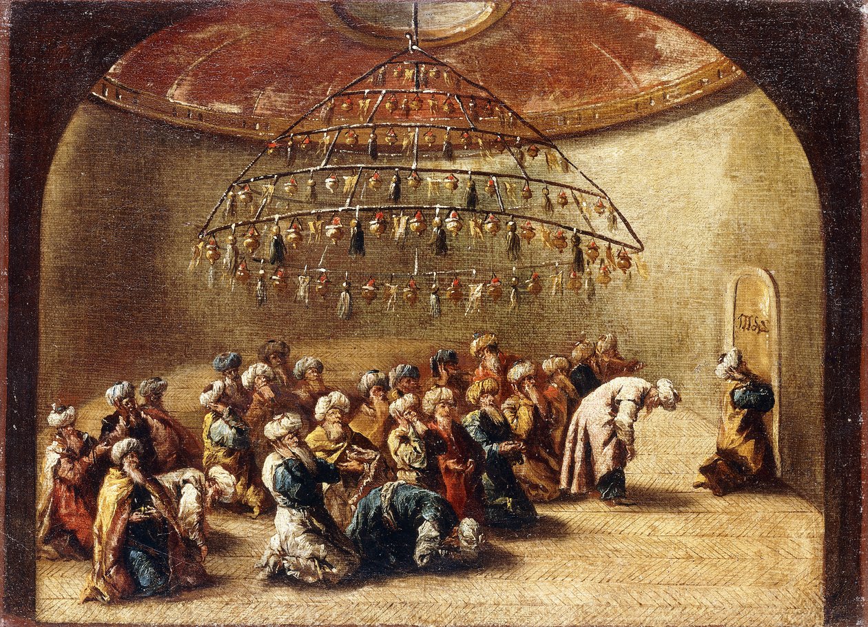 Türken beim Gebet in einer Moschee von Giovanni Antonio Guardi