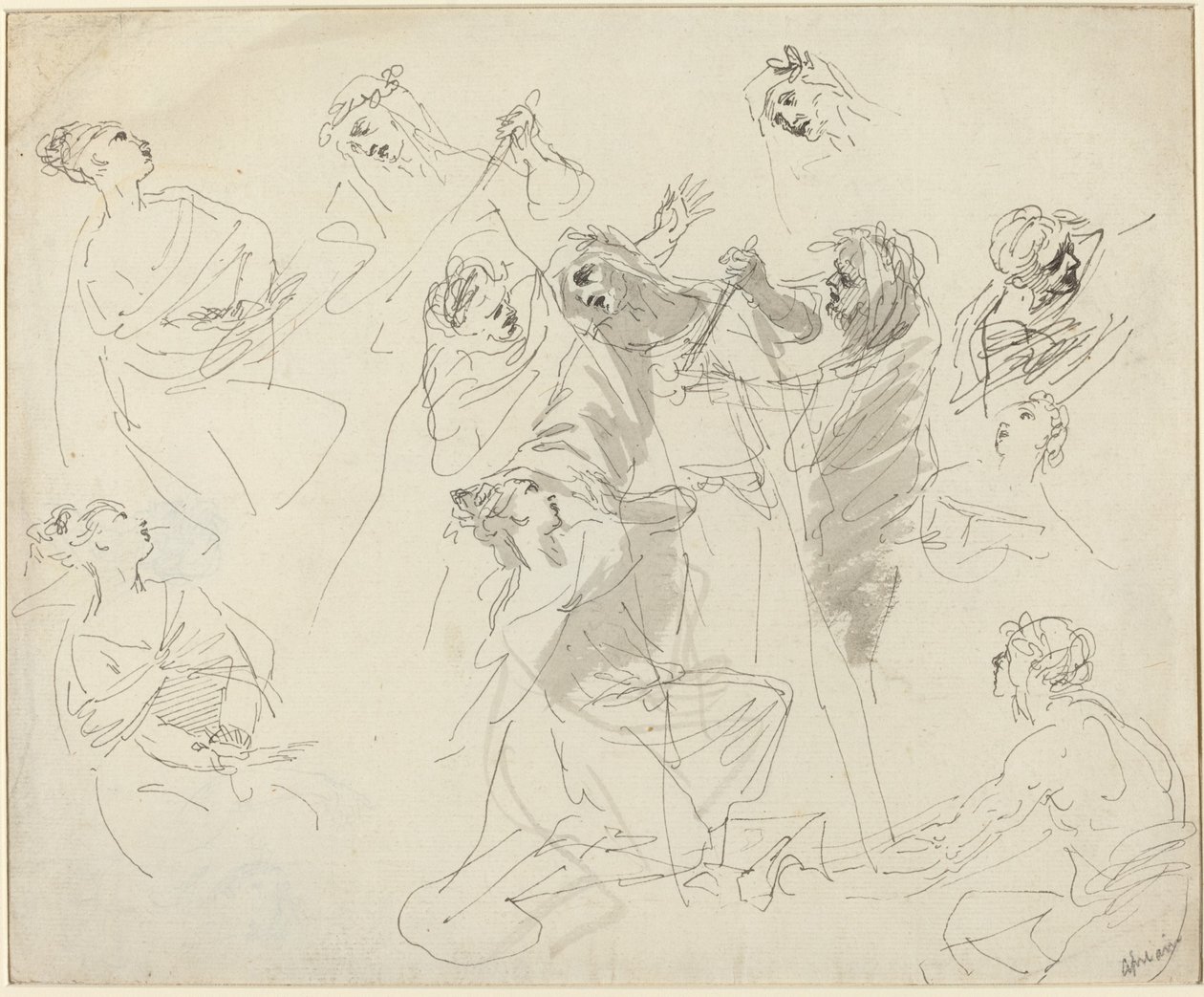 Figurenstudien von Giovanni Battista Cipriani