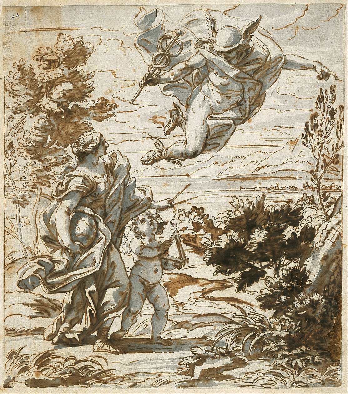 Merkur führt Geographie von Giovanni Battista Gaulli