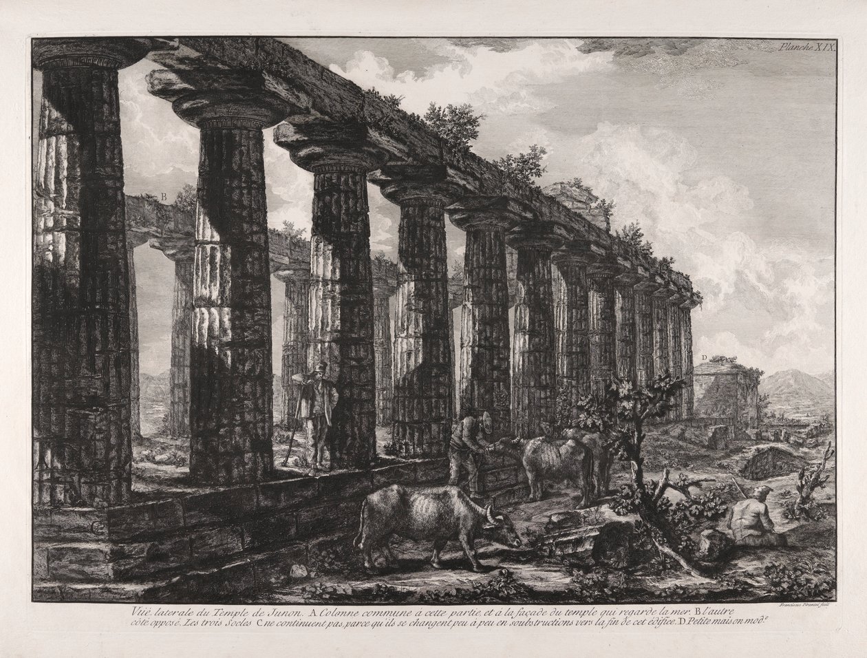 Seitenansicht des Tempels der Juno von Giovanni Battista Piranesi