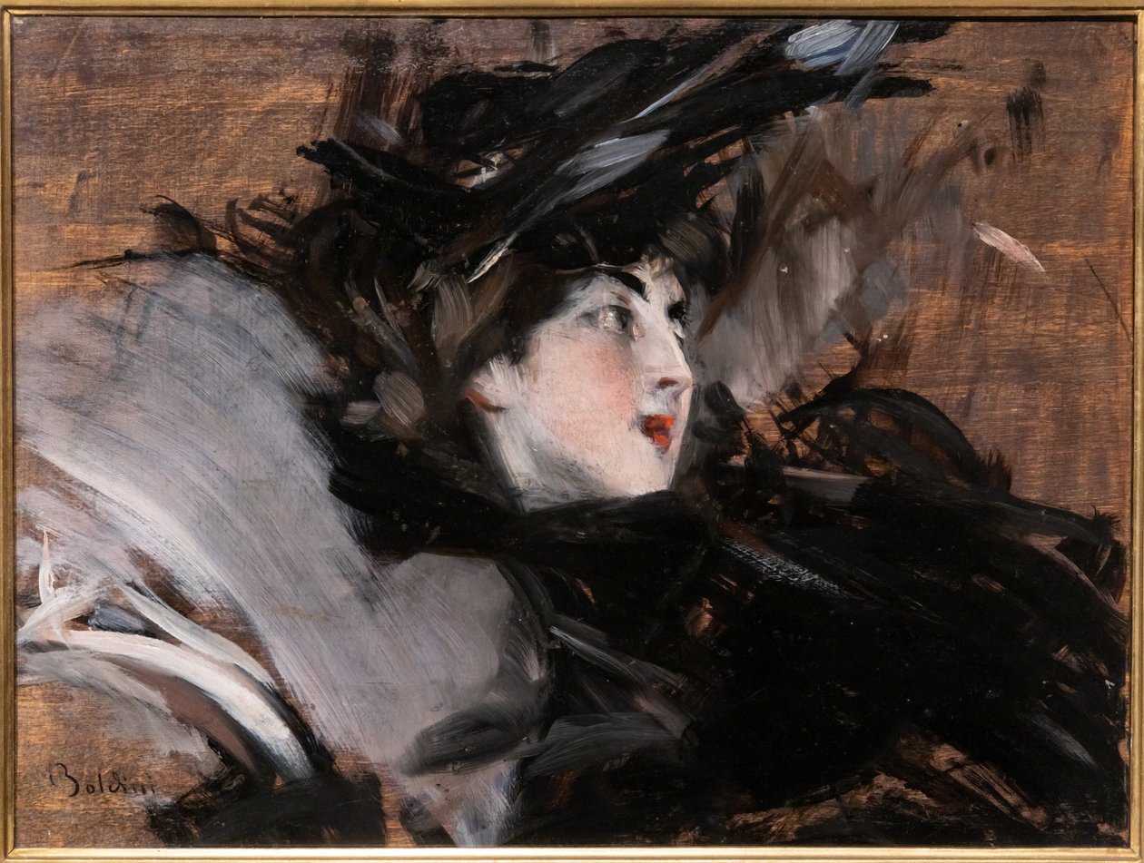 Dame mit Haube von Giovanni Boldini
