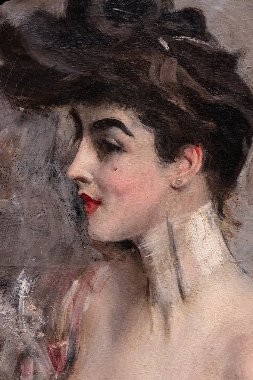 Madame X mit einer Perlenkette (Detail) von Giovanni Boldini