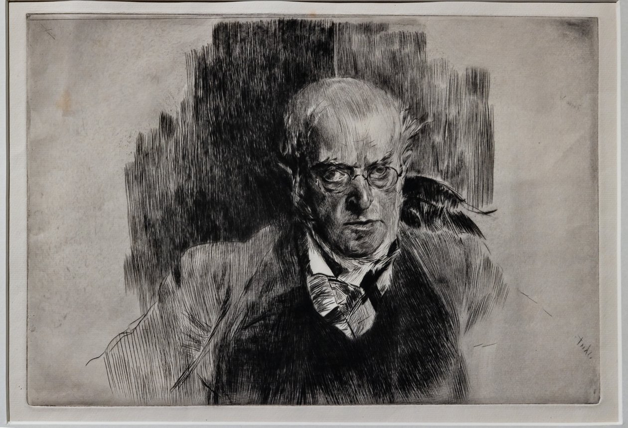 Porträt des Malers Adolph Menzel von Giovanni Boldini
