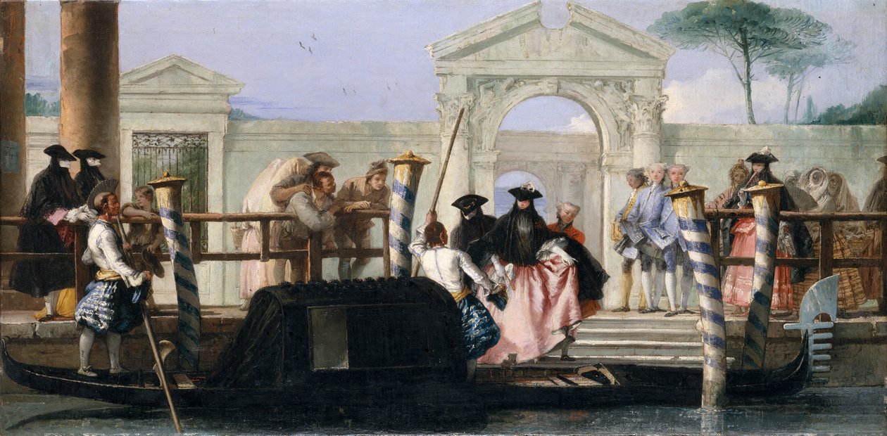 Die Abfahrt der Gondel von Giovanni Domenico Tiepolo