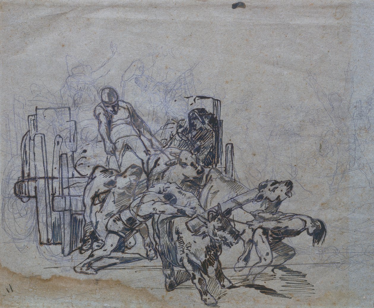 Karren mit vier Ochsen von Giovanni Fattori
