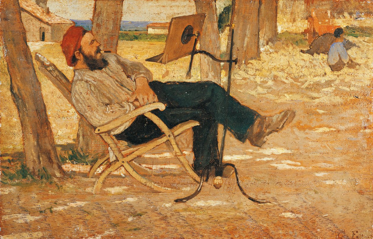 Diego Martelli in Castiglioncello von Giovanni Fattori