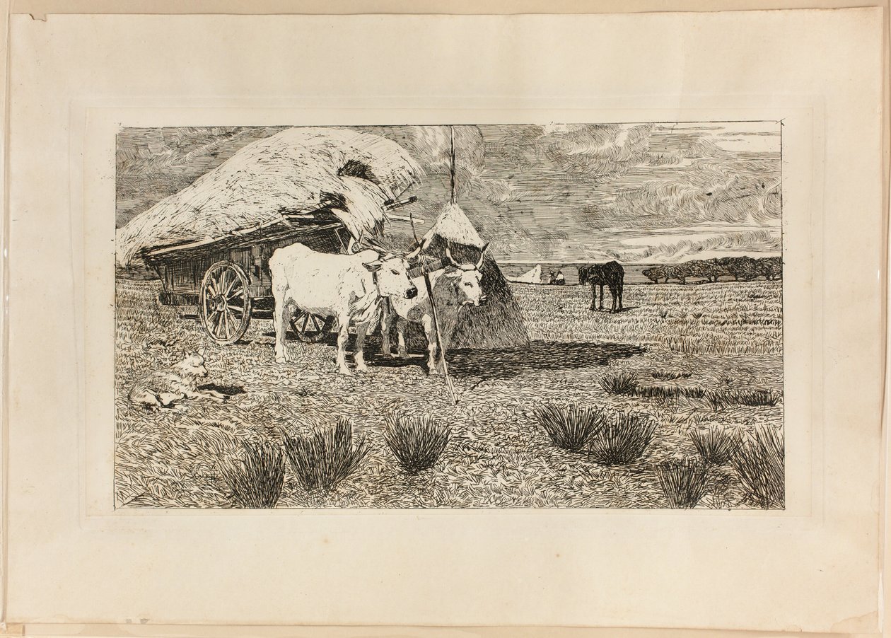 Ochsen und Wagen (Maremma) von Giovanni Fattori