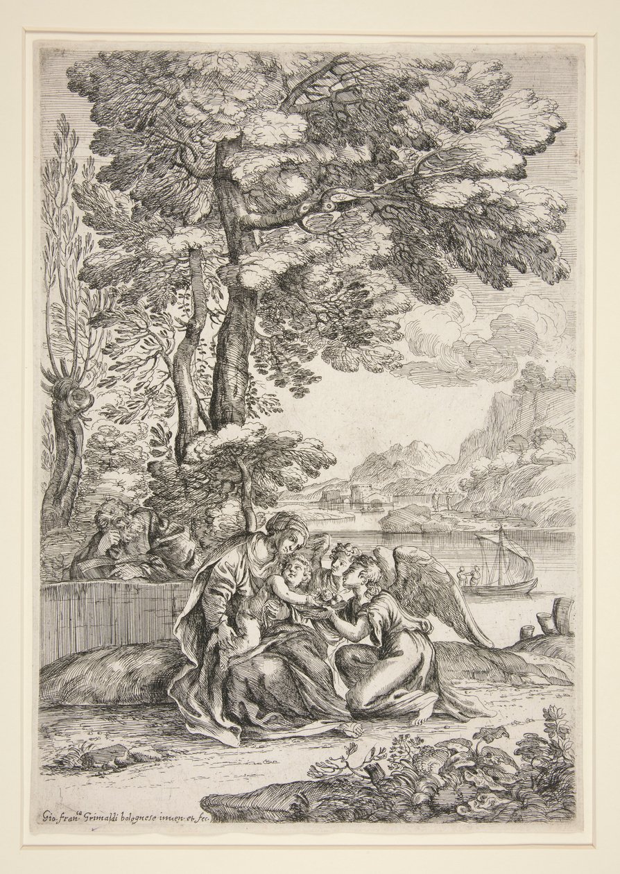Ruhe auf der Flucht nach Ägypten von Giovanni Francesco Grimaldi