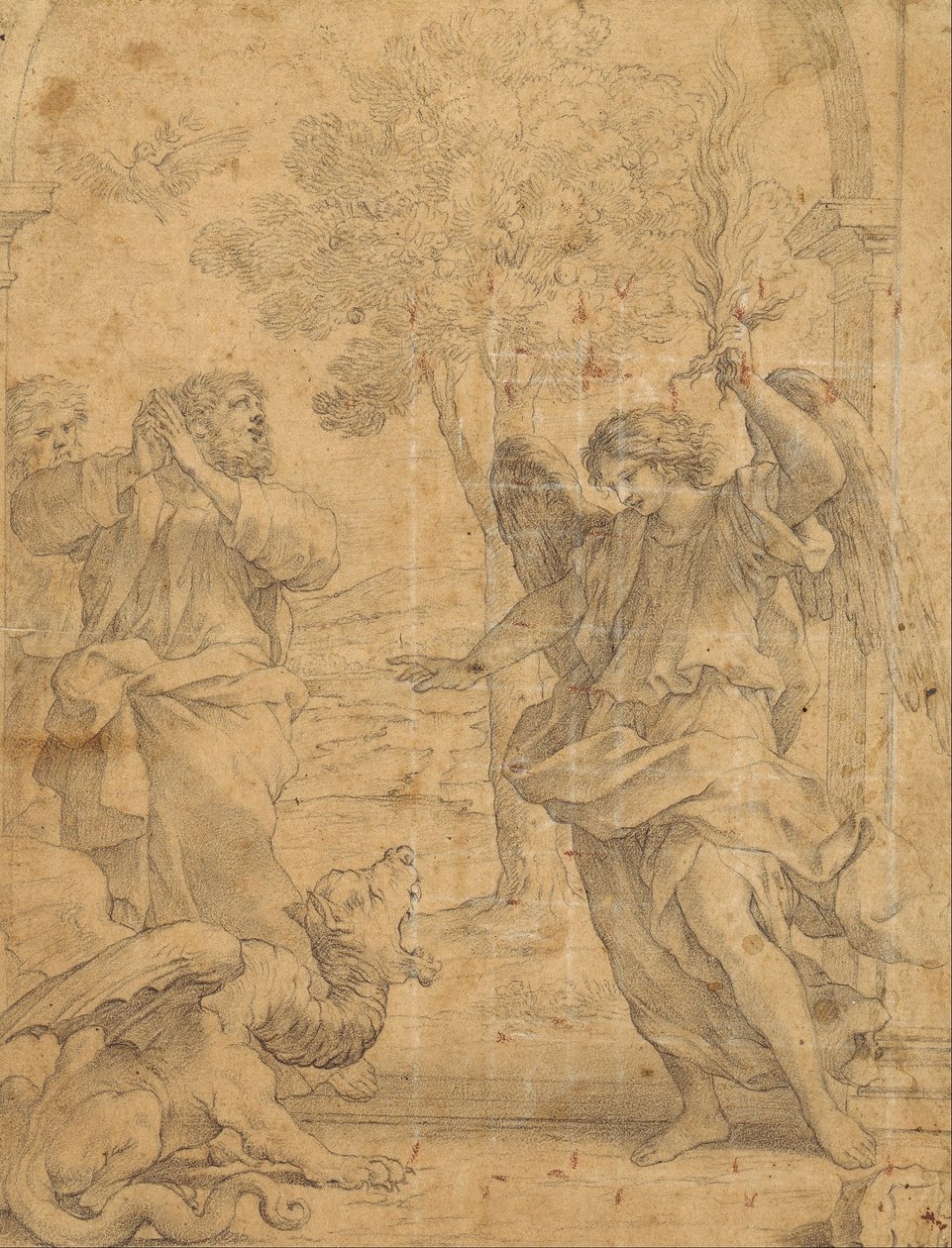 Erzengel Uriel und der Drache von Giovanni Francesco Romanelli