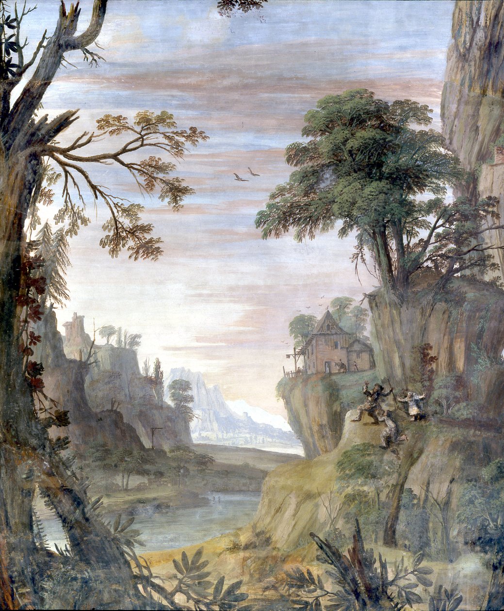 Fluss und Landschaft (Detail) von Giovanni Ghisolfi
