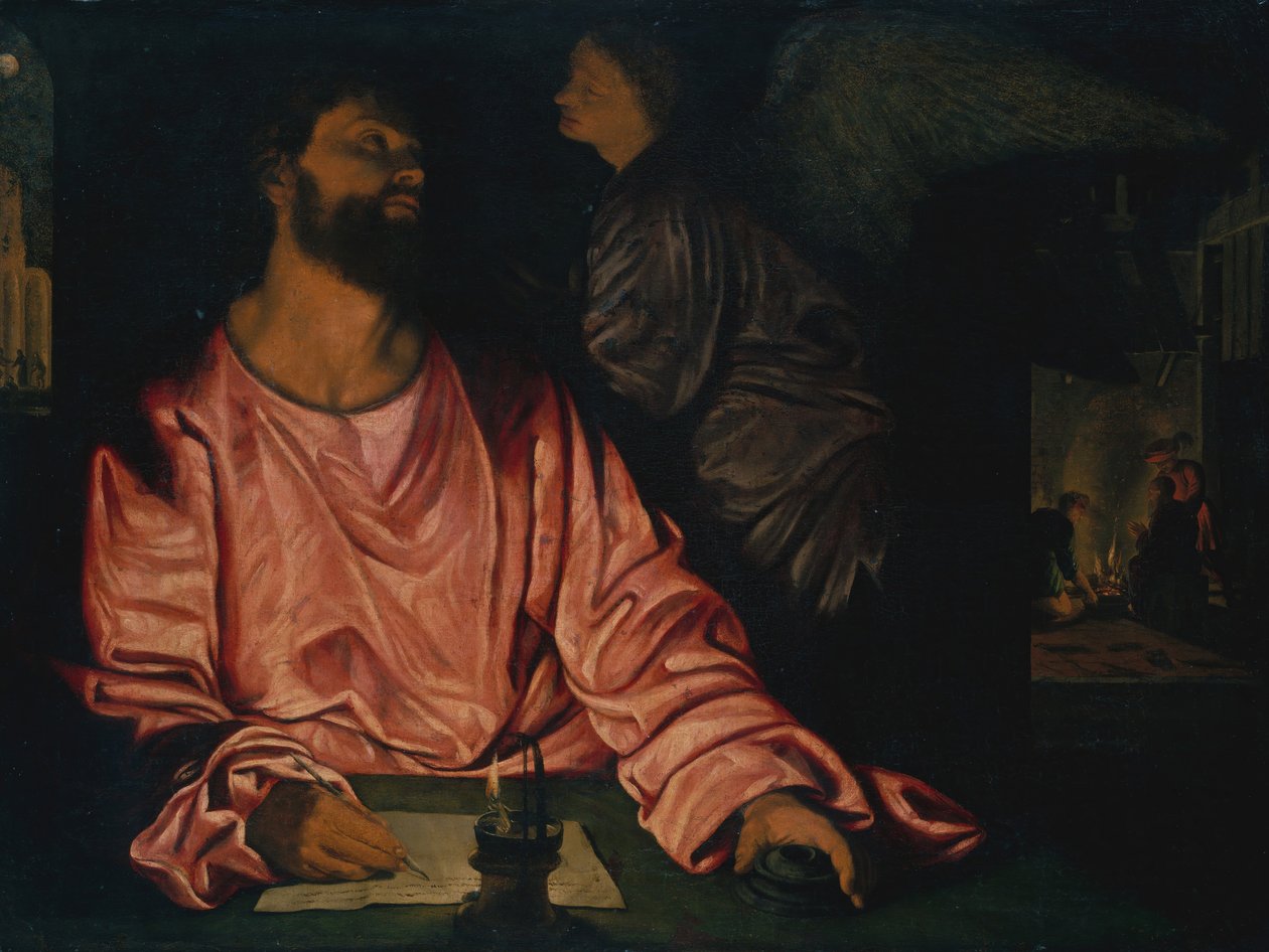 Heiliger Matthäus und der Engel von Giovanni Girolamo Savoldo