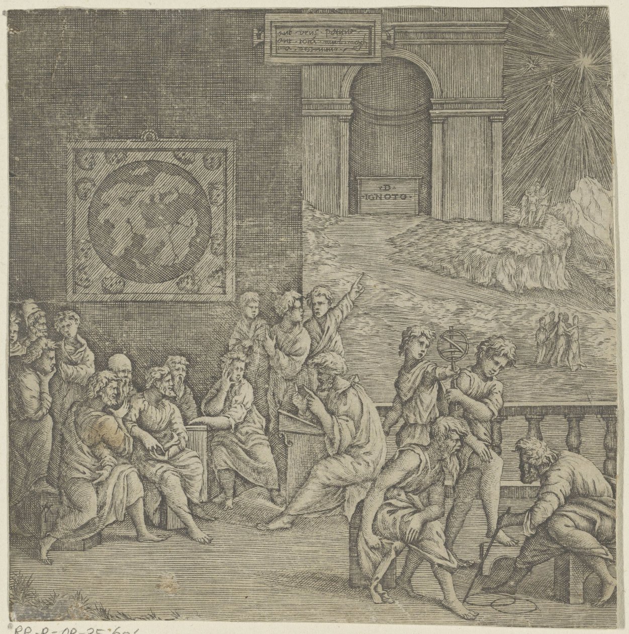 Schule eines Philosophen von Giovanni Jacopo Caraglio (attributed to)