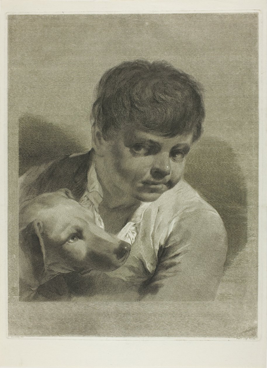 Ein Junge mit einem Hund von Giovanni Marco Pitteri