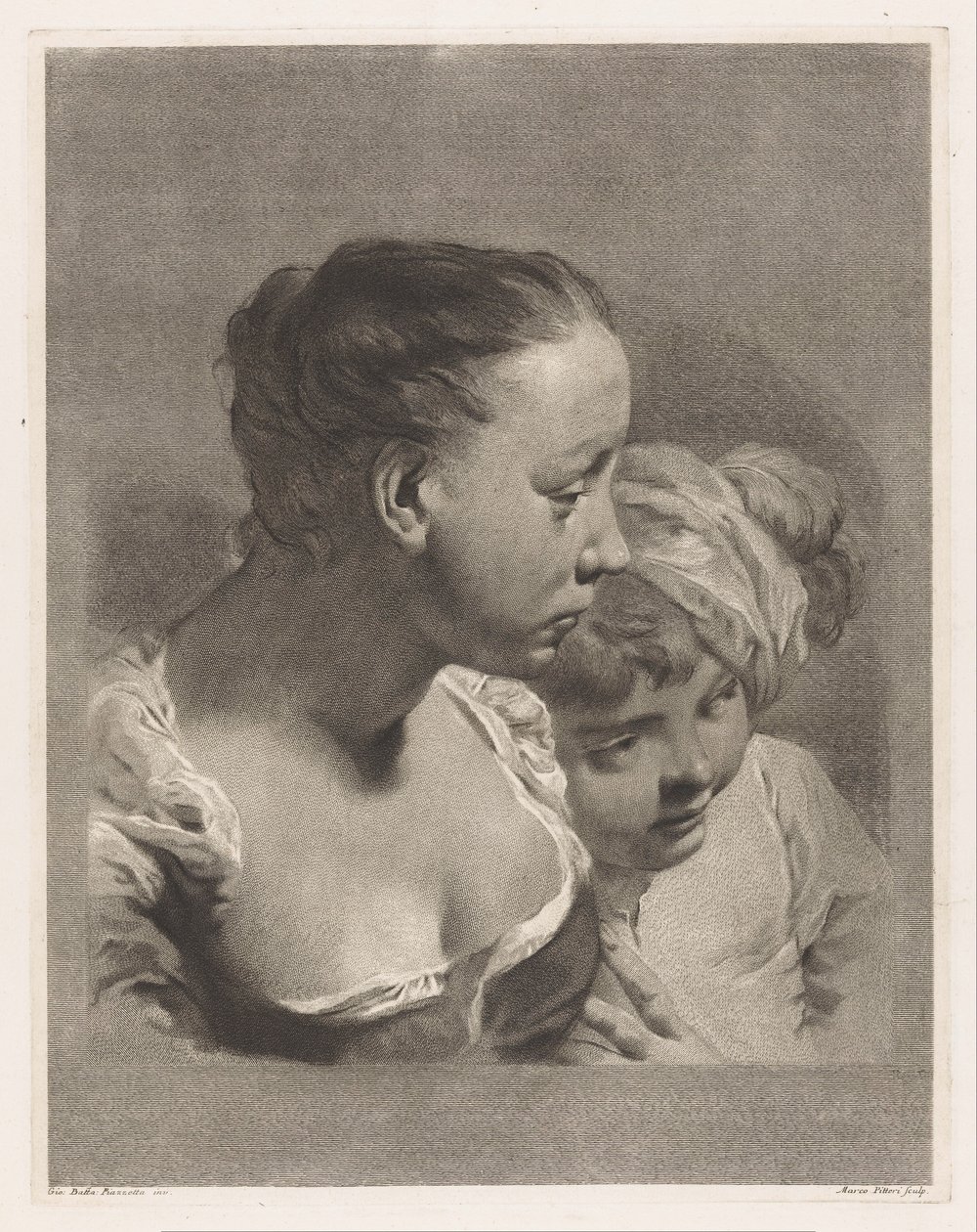 Büsten von Mädchen und Jungen von Giovanni Marco Pitteri