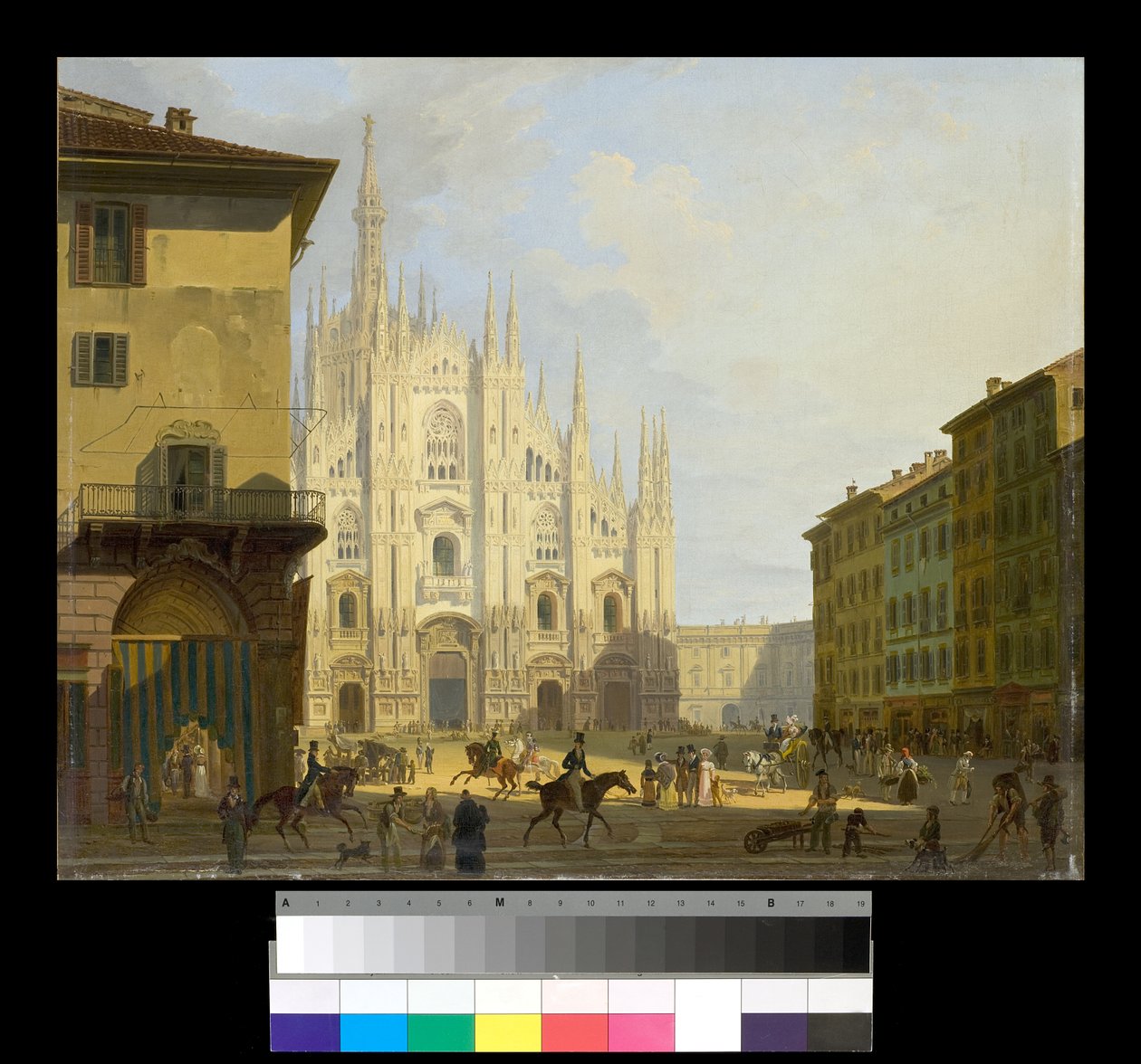 Ansicht der Piazza Duomo in Mailand von Giovanni Migliara