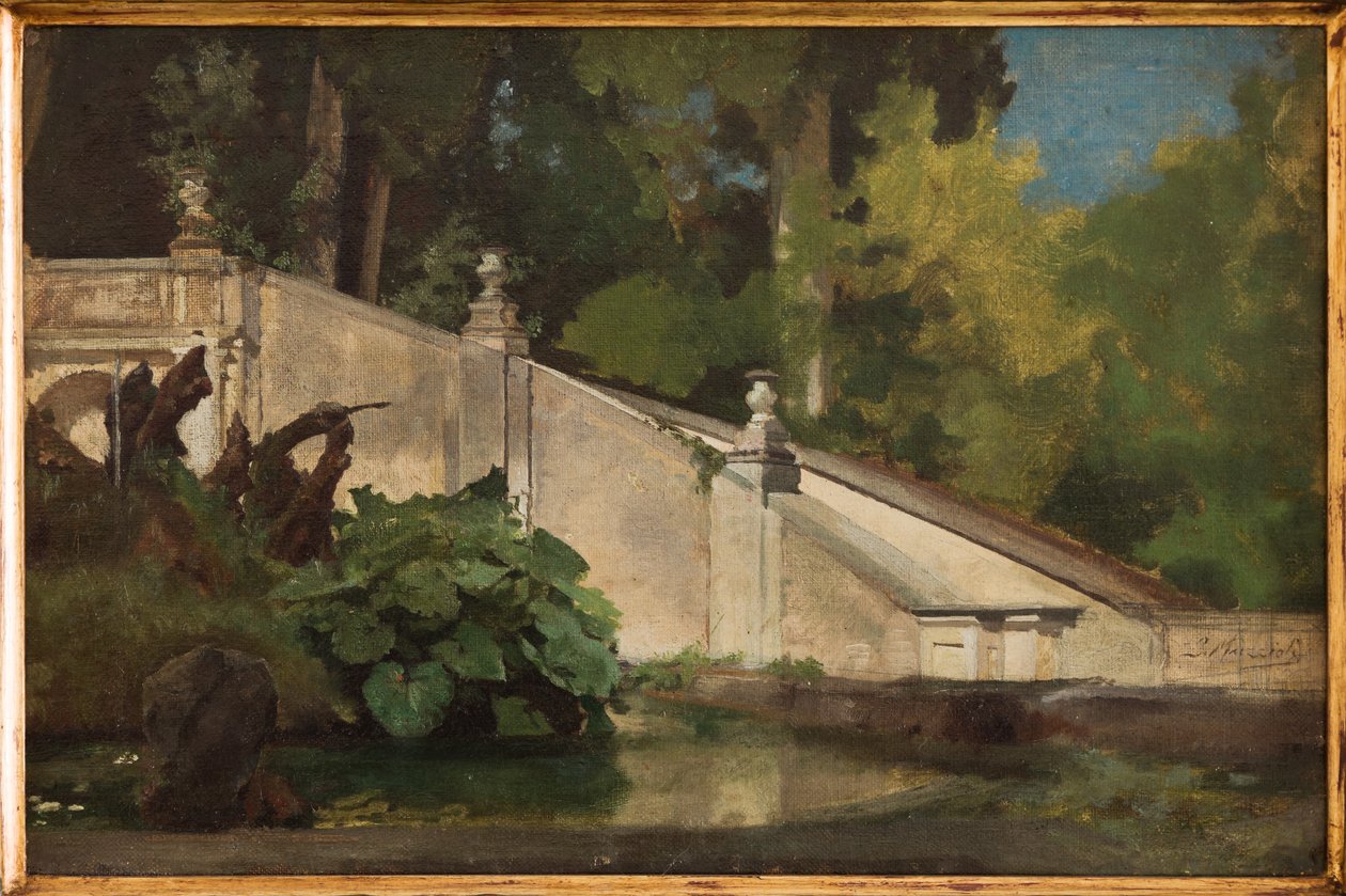 Treppe mit Teich von Giovanni Muzzioli